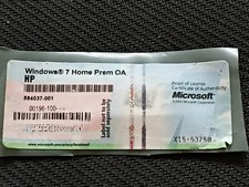 Microsoft  Windows 7 Home Premium 64 /32 Bit , Product Key / COA Sticker Rare !!