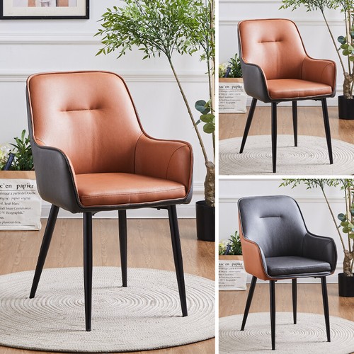 Set of2 faux leather dining - leather,