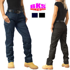 Ladies Cargo Combat Work Trousers with Knee Pad Pockets by BKS - SIZE 8 to 22