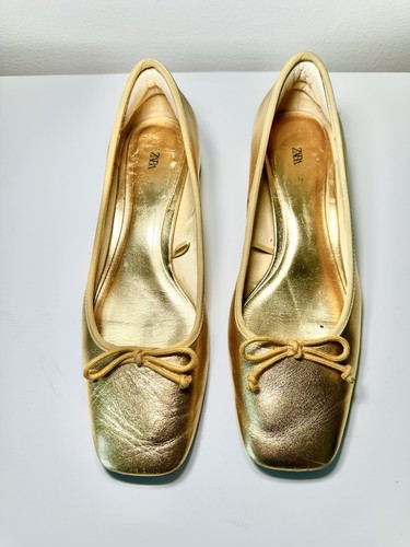 Zara gold metallic leather - gold,