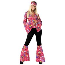 Women 1970s pink hippie - women`s,