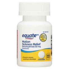 Equate Motion Sickness Relief 50 mg Tablets 100 Count l Similar To Dramamine