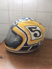 RARE ARAI RX7 EDWARDS YELLOW HELMET FREE 48 HOUR POSTAGE SIZE MEDIUM