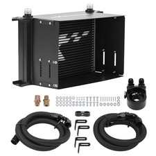 Universal Oil Cooler Kit 25 Row Aluminium AN10 Thermostatic Sandwich Adapter Set