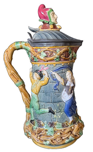 Minton majolica tower jug - minton,
