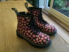 Dr Martens JUNIOR 1460 LEOPARD HYDRO LEATHER LACE UP BOOTS Kids UK size 11 New