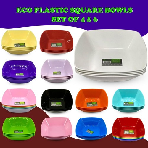 Eco plastic square bowls - eco,