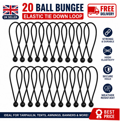 Ball bungee elastic - 20, tie