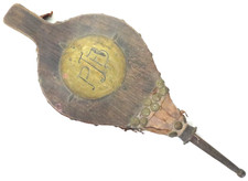 Late C19th Sturdy Wood, Leather and Brass Fire Bellows 57cm Long