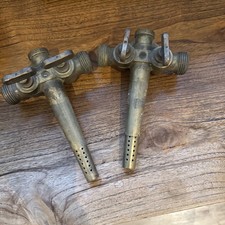 VINTAGE ANTIQUE BREWERY BRASS DOUBLE BEER BARREL TAP. - 2 NUMBER