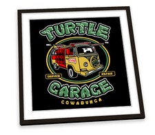 Teenage Mutant Ninja Turtles Van Black FRAMED ART PRINT Picture Square Artwork