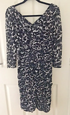 Shubette Animal Print Black & Grey Ruched Pencil Dress Beaded Neckline Size 10