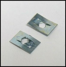 NOS GENUINE VW MK1 POLO DERBY FRONT GRILL BADGE EMBLEM CLIPS (x2) VAG Audi 50