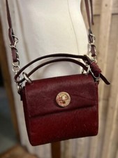 Karen Millen burgundy leather & ponyskin multi strap across body satchel bag