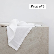 Cotton Napkins White | Christmas Napkins Large Size 50 x 50 cm, Pack of 6