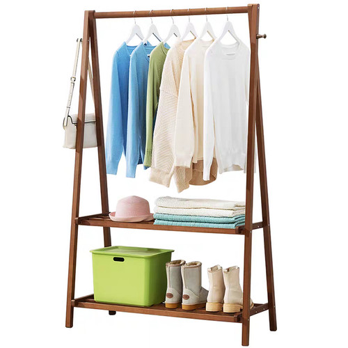 Foldable wooden clothes rail - foldable,