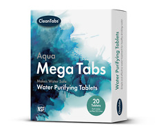 Aqua Clean MEGA Tabs Drinking Water Purification Tablets Each Tab Purifies 225L