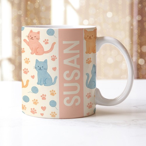 Personalised mug cat kitten - mug,