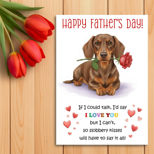 Dachshund father day card - dachshund, father’s