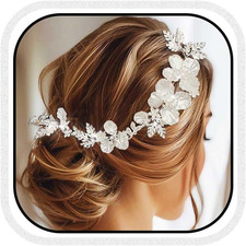 Flower Silver Hair Vine Bridal