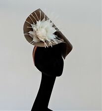40's Style coffee & ivory feature fascinator  NO RETURN OR REFUND ASCOT WEDDING