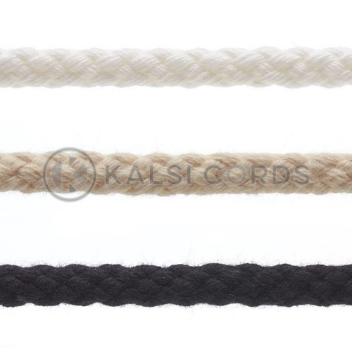 7mm round cotton - 7mm, braided