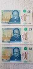 Three bank notes AA33  AA41  AA55  Uncirculated low numbers 