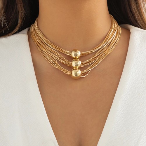 Gold chunky multi strand - gold,