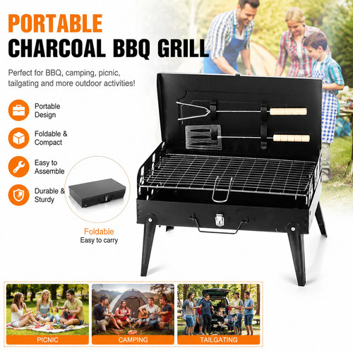 Portable folding charcoal bbq - portable,
