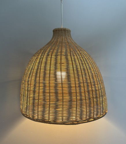 Large rattan wicker light - large,