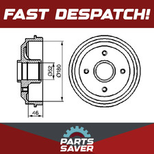 2x Brake Drums (Pair) fits PEUGEOT 106 Mk1, Mk2 1.6 Rear 94 to 04 Set Bosch New