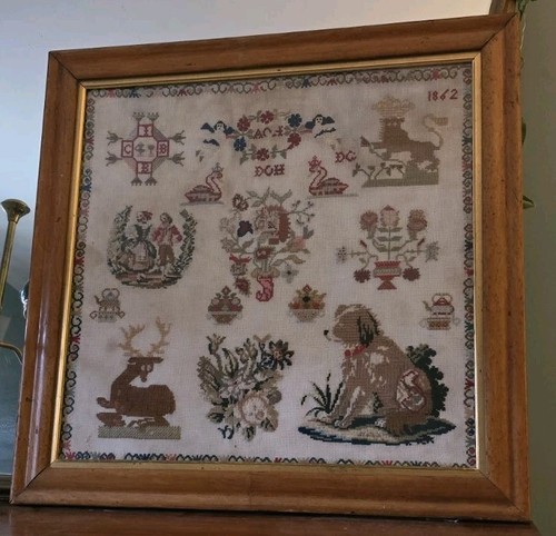 Large antique sampler 1862 - large, in