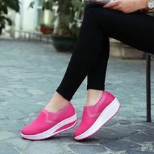 New⭐Women Thick-soled ,Rocker Shoes Slip On Shoes Sport Casual Summer Breathable