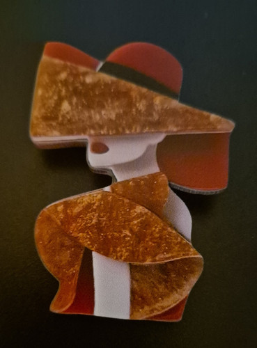 Acrylic brooch lady - acrylic,