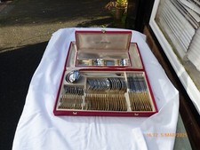 62 PIECE GUY DEGRENNE STAINLESS STEEL GOLDEN BEAD PATTERN CUTLERY SET CANTEEN