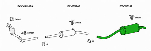 Rear exhaust back - back, silencer