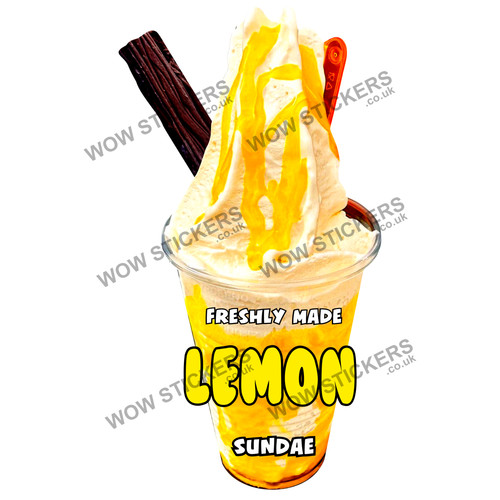 Lemon ice cream sundae - ice,