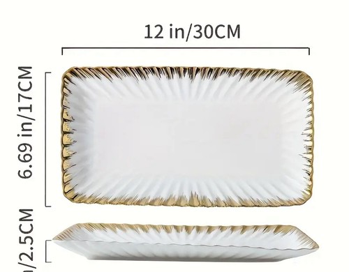 Ceramic rectangle plates set - rectangle,