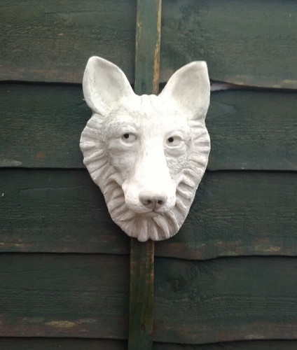 Stone fox foxes head wall - stone,