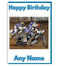 Personalised Speedway Themed Birthday Card - Son Dad Brother Husband Grandad