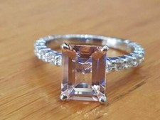 5Ct Emerald Cut Pink Morganite