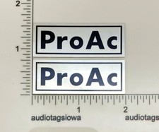 ProAc Speaker or Equipment Badge Logo Emblem Custom Made Gloss Silver PAIR