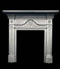 LARGE TALL VICTORIAN / EDWARDIAN CAST IRON FIREPLACE / FIRE STOVE SURROUND