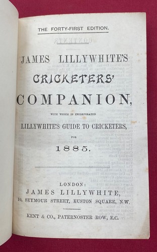 1885 lillywhite - 1885, lillywhite’s