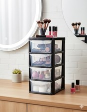 Small Black 4 Drawer Plastic