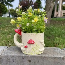Resin Mushroom Cup Flower Pot