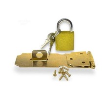 3" hasp and staple with 25mm brass Padlock Cabinet lock small door cupboard lock