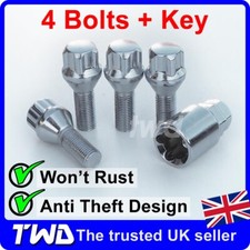 4x WHEEL LOCKING BOLTS - CITROEN WITH AFTERMARKET ALLOYS (M12X1.25) NUTS [Cxb]