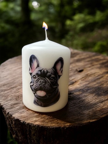 French bulldog dog candle 8cm - bulldog,