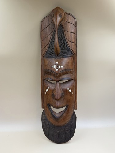 Hand carved wooden tribal - carved,